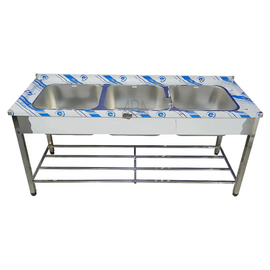 سینک ظرفشویی سه تایی پرسی 190 سانت