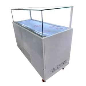 قیمت یخچال شو کیک طرح فرانسوی 150 سانتی سفید