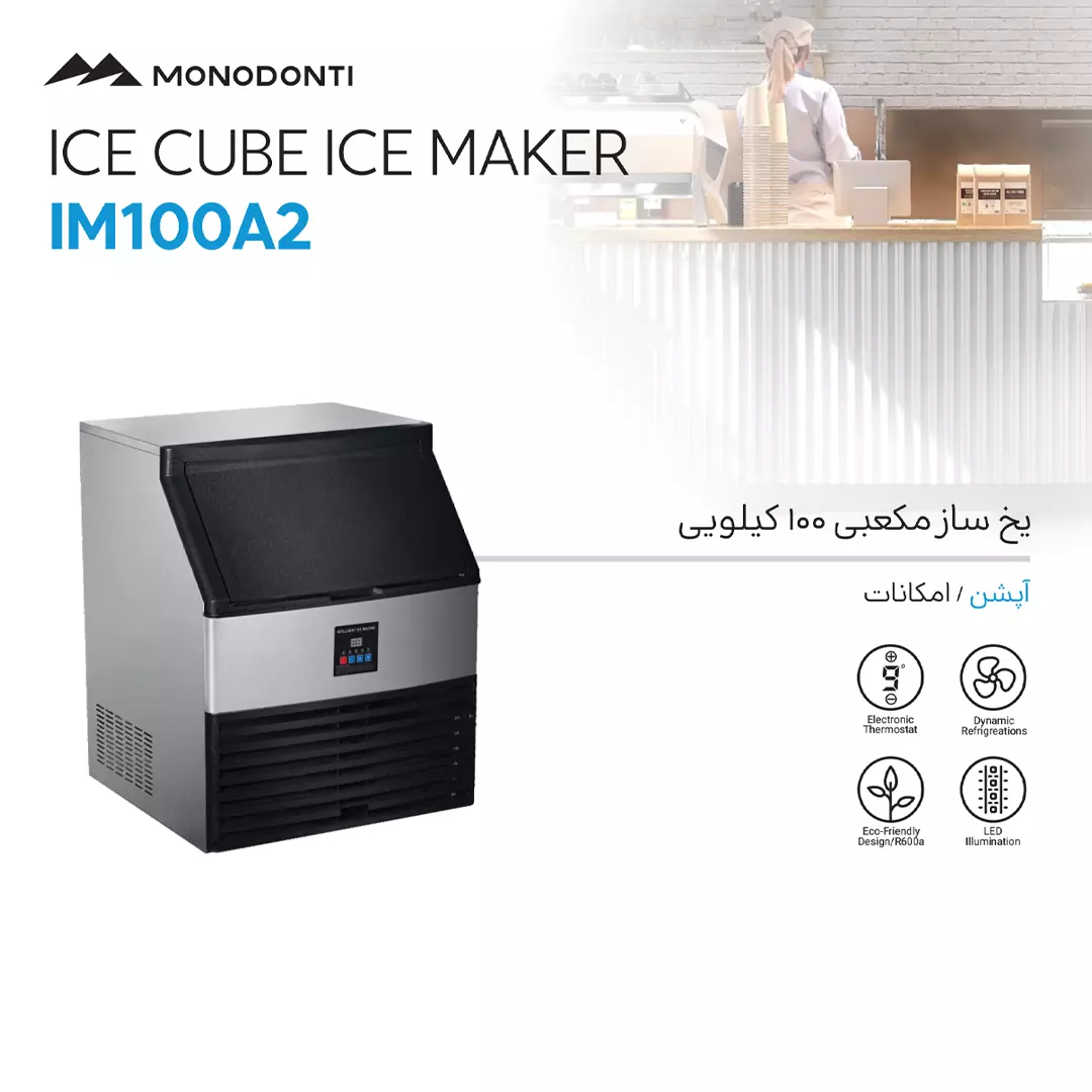 دستگاه یخساز صنعتی قالبی 100 کیلویی مونودنتی IM100A2