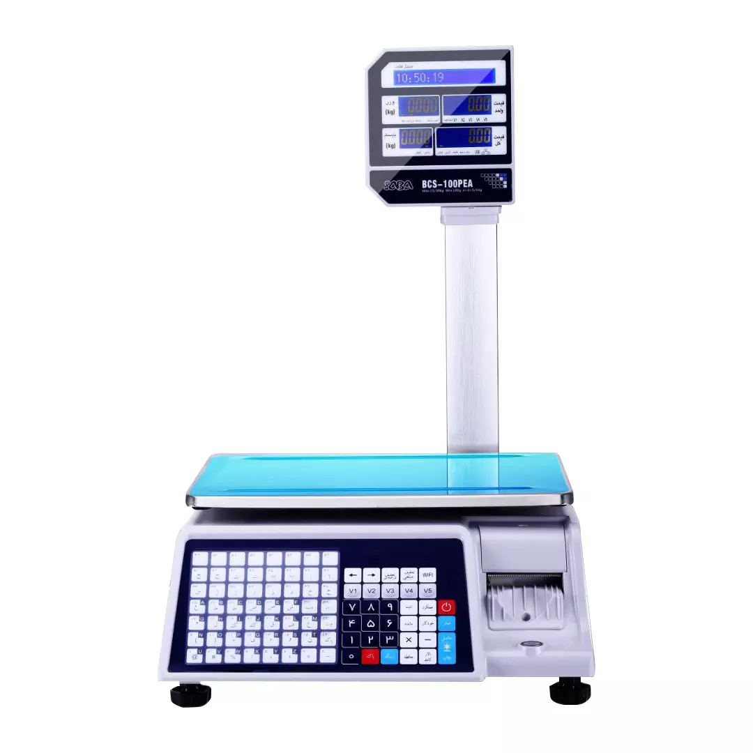 ترازو دیجیتال لیبل زن فروشگاه صبا مدل BCS-100PEA